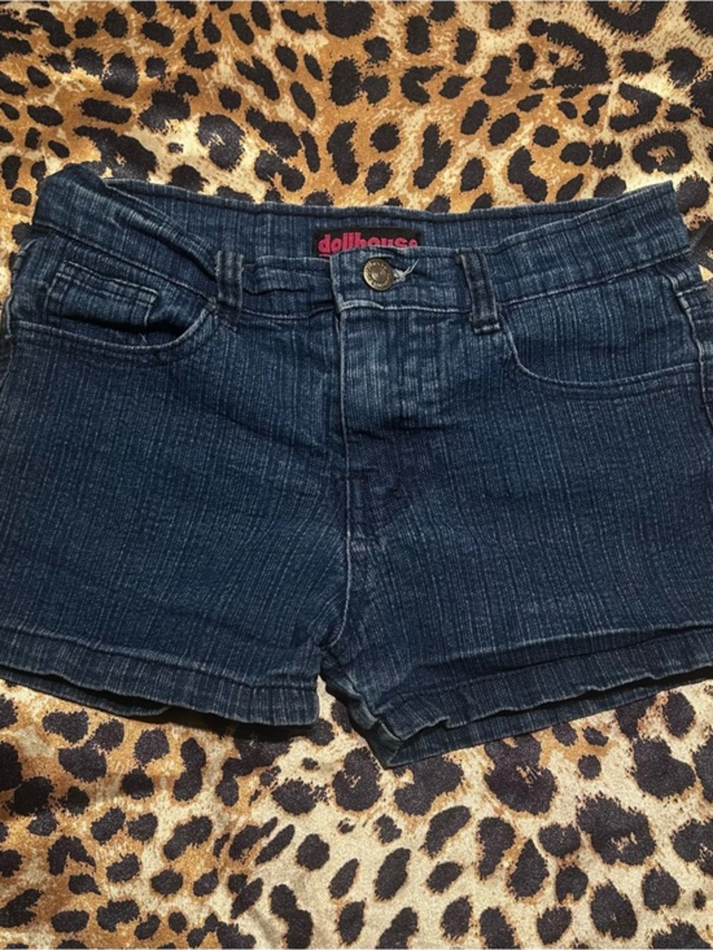 Vintage Y2K Dollhouse Dark Wash Girls Denim Shorts
